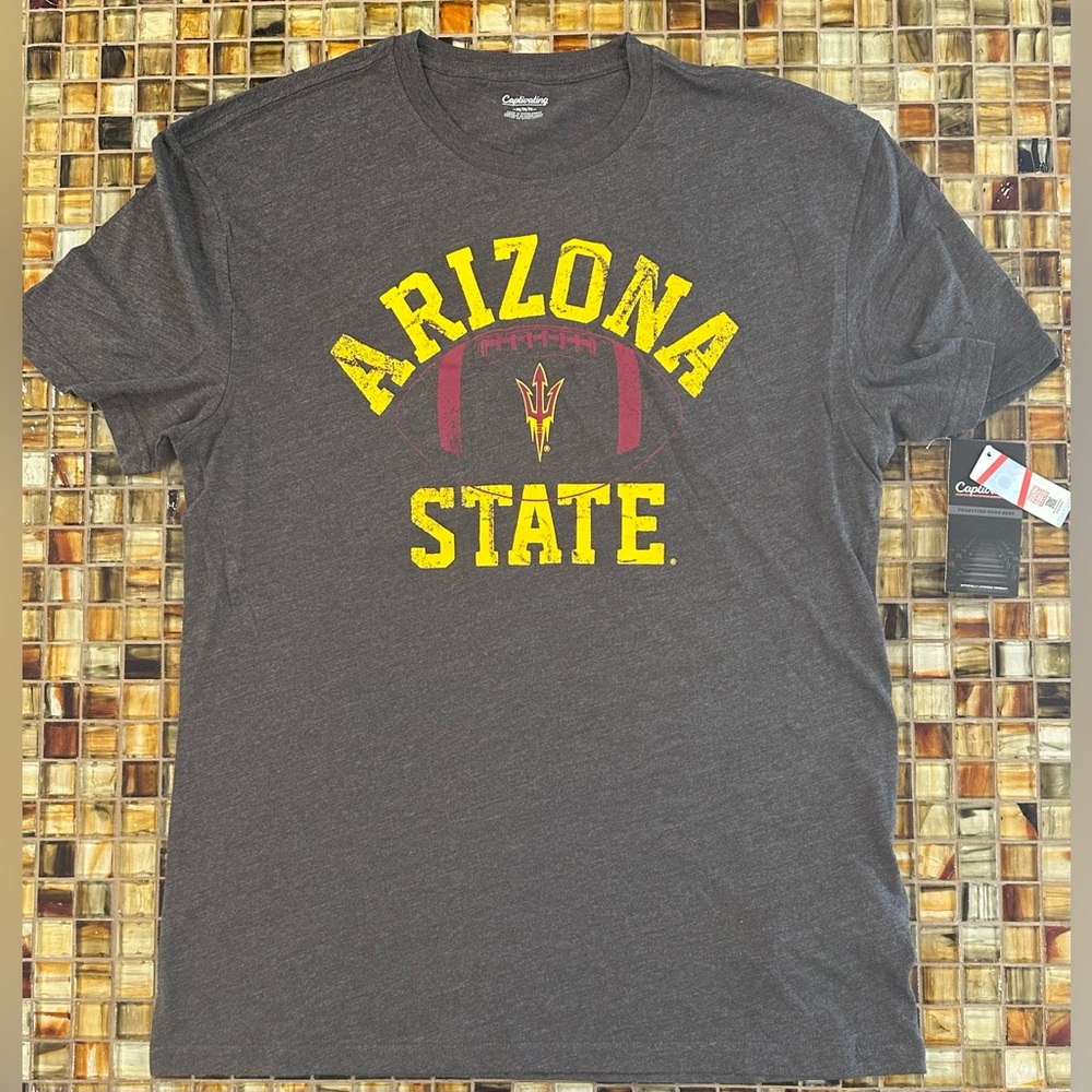 NWT Men’s Arizona State Sun Devils Gray SS T-Shirt~Captivating Brand~Med~$30
